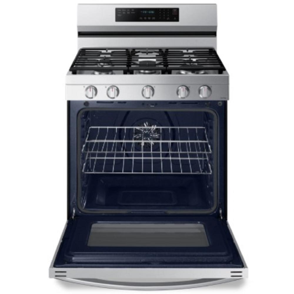 Samsung NX60A6711SS/AA 30" 6.0 cu.ft. Stainless Steel Gas Range with 5 Burners and Air Fry Convection