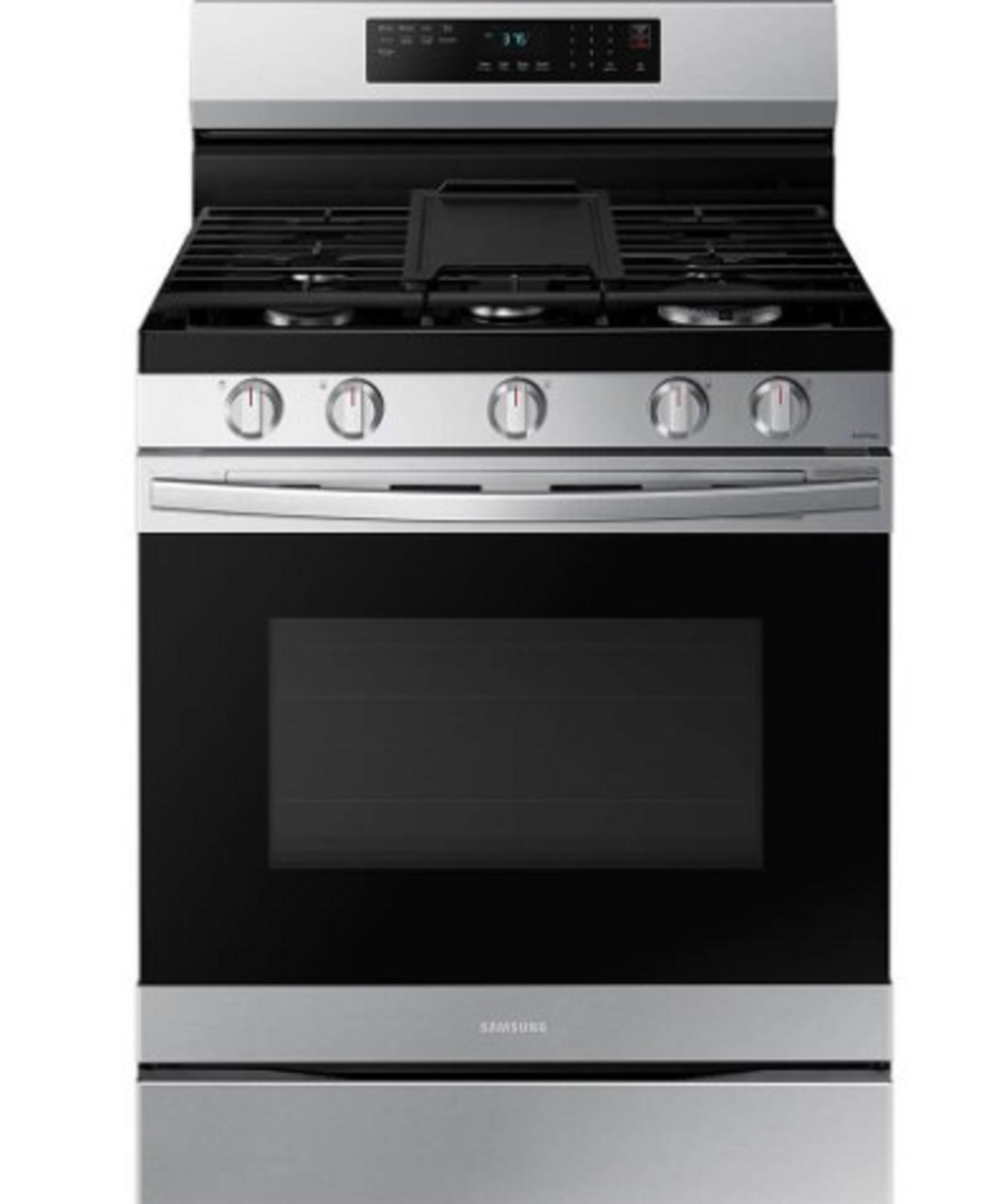 Samsung NX60A6511SS/AA 6.0 cu. ft. Stainless Steel Gas Range with 5 Burners and Air Fry Convection - 30"
