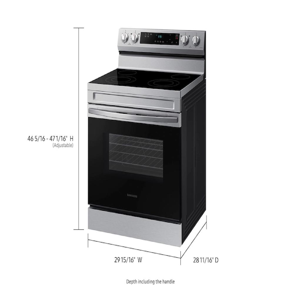 Samsung NE63A6111SS/AA 6.3 cu. ft. Smart Freestanding Electric Range with Steam Clean in