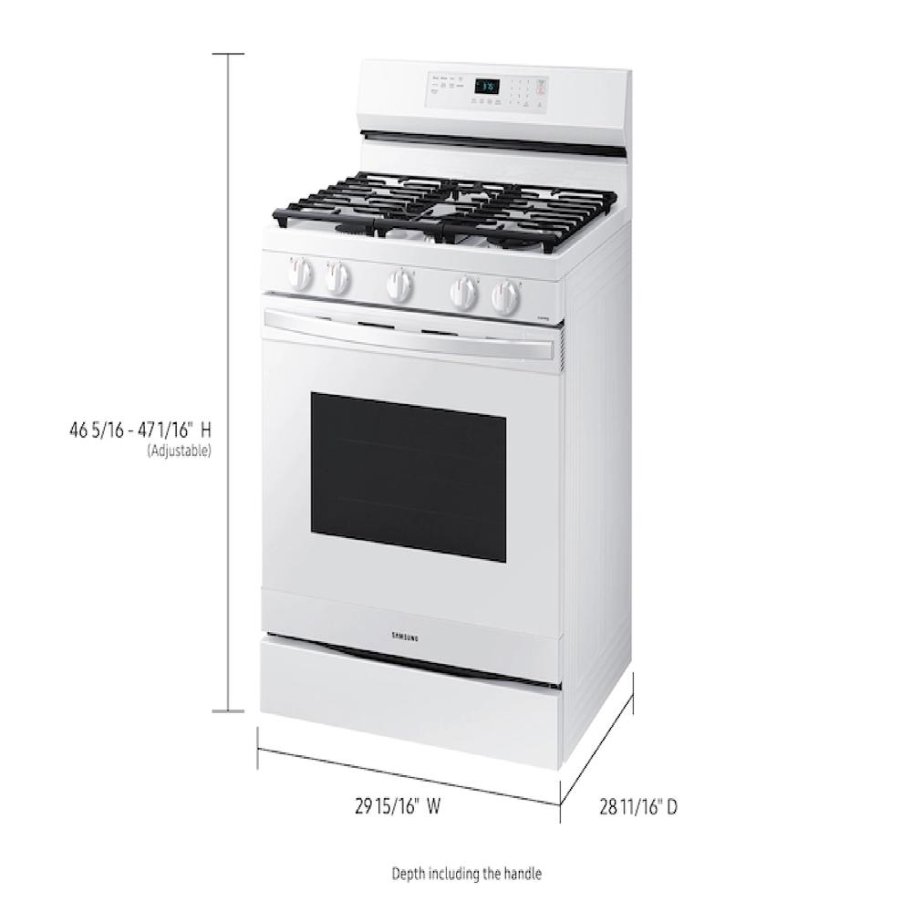 Samsung NX60A6511SW/AA 6.0 cu.ft. White Smart Wi-Fi Enabled Convection Gas Range