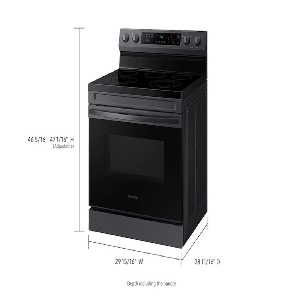 Samsung NE63A6311SG/AA 6.3 cu. ft. Smart Freestanding Electric Range with Rapid Boil&#8482; & Self Clean in Black Stainless Steel