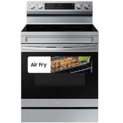Samsung NE63A6511SS/AA 30" 6.3 cu.ft. Stainless Steel Electric Range with 5 Burners and Air Fryer Convection