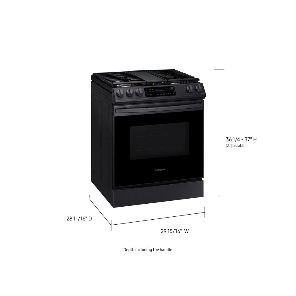 Samsung NX60T8311SG/AA 6.0 cu. ft. Smart Slide-in Gas Range with Convection in Black Stainless Steel with 5 Burners