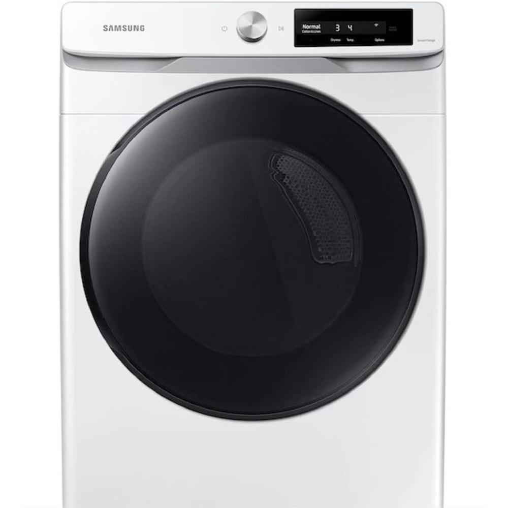 Samsung DVG45A6400W/A3 7.5 cu. ft. Smart Dial White Gas Dryer with Super Speed Dry