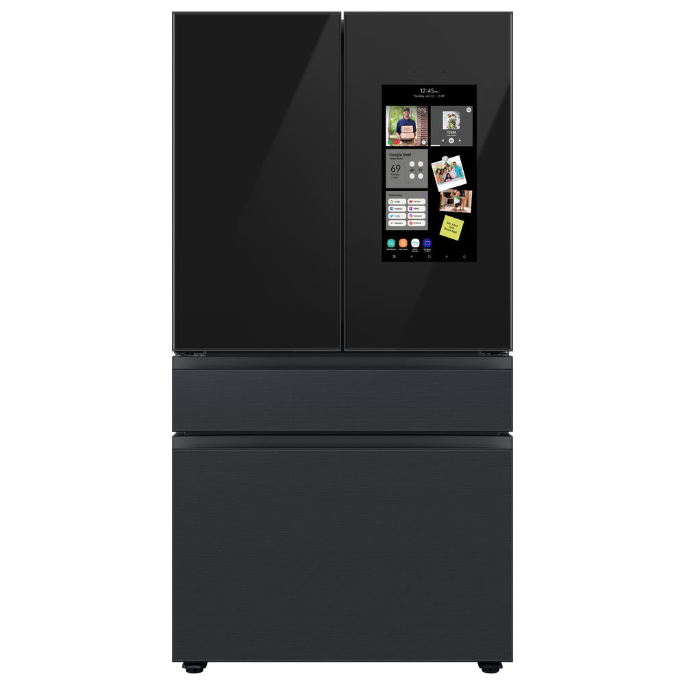 Samsung RF23BB89008MAA Bespoke 4-Door French Door Refrigerator (23 cu. ft.) with Family Hub™ Panel in Charcoal Glass & Matte Black Steel, Counter Depth