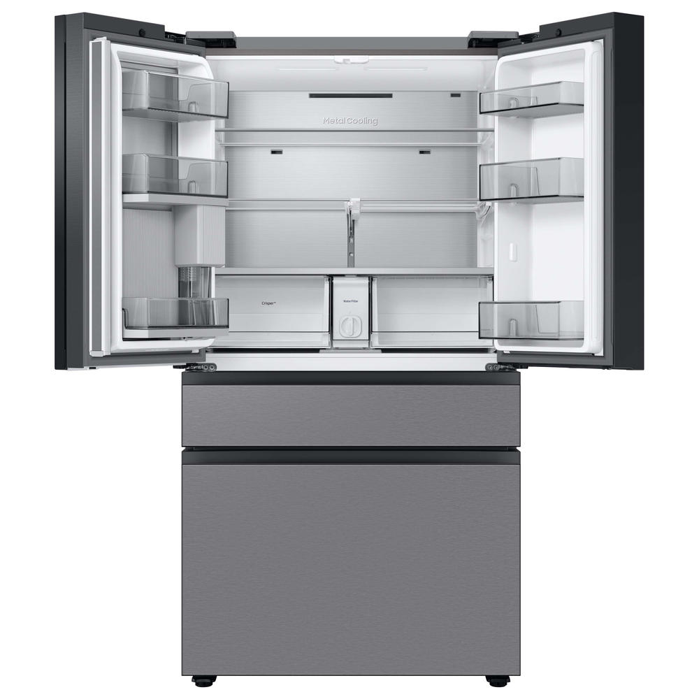 Samsung RF29BB8600QLAA Bespoke 4-Door French Door Refrigerator (29 cu ft) with Beverage Center in Fingerprint Resistant Stainless Steel, Standard Depth