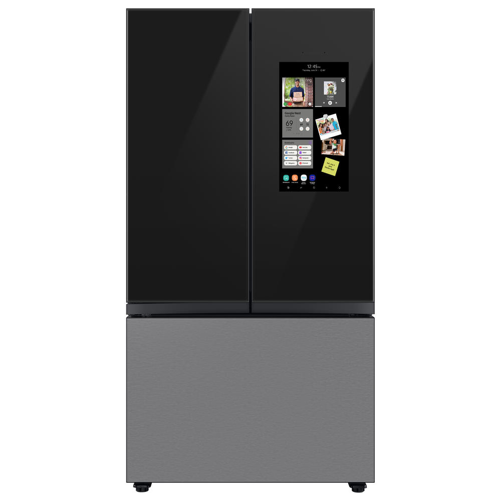 Samsung RF24BB6900ACAA Bespoke 3-Door French Door Refrigerator (24 cu. ft.) with Family Hub™ Panel in Charcoal Glass, Counter Depth - PANEL READY