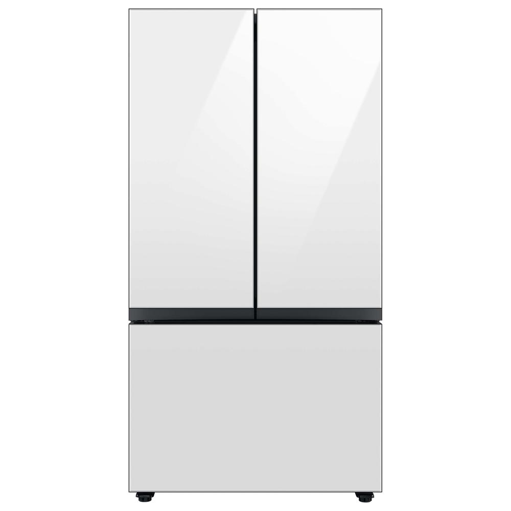 Samsung RF30BB620012AA Bespoke 3-Door French Door Refrigerator (30 cu. ft.) with AutoFill Water Pitcher in White Glass, Standard Depth