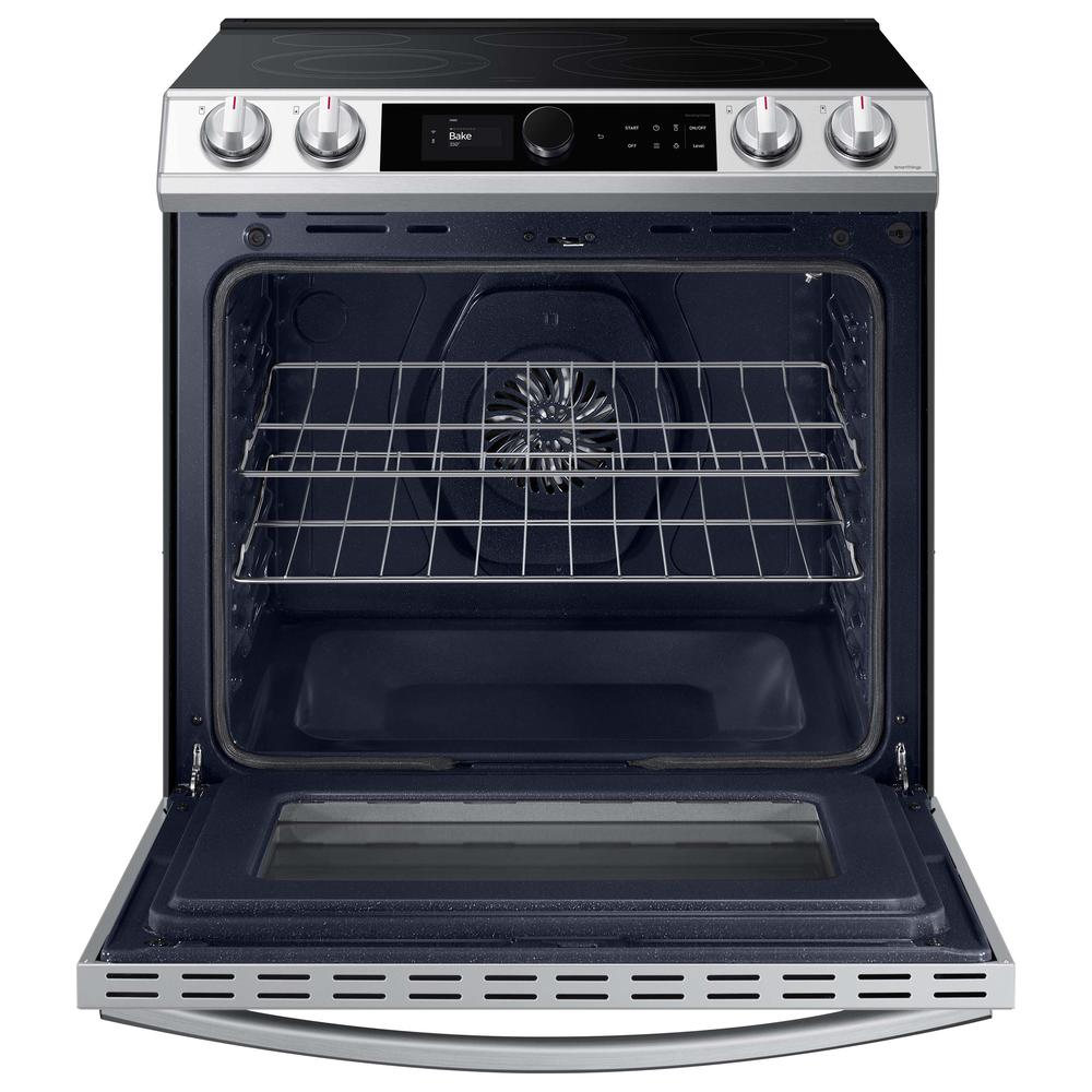 Samsung NE63BB871112AA Bespoke Smart Slide-in Electric Range 6.3 cu. ft. with Smart Dial & Air Fry in White Glass