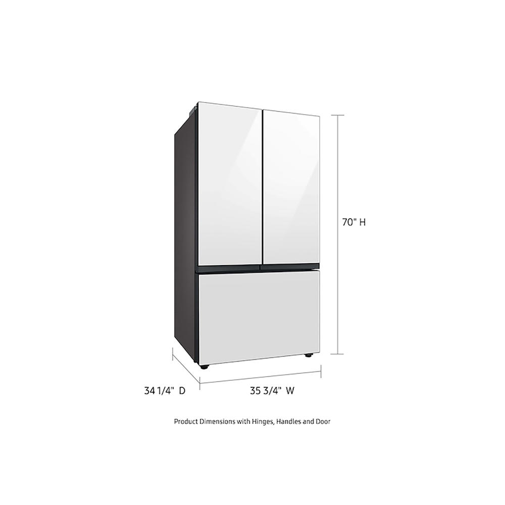Samsung RF30BB660012AA Bespoke 3-Door French Door Refrigerator (30 cu. ft.) with Beverage Center&#8482; in White Glass