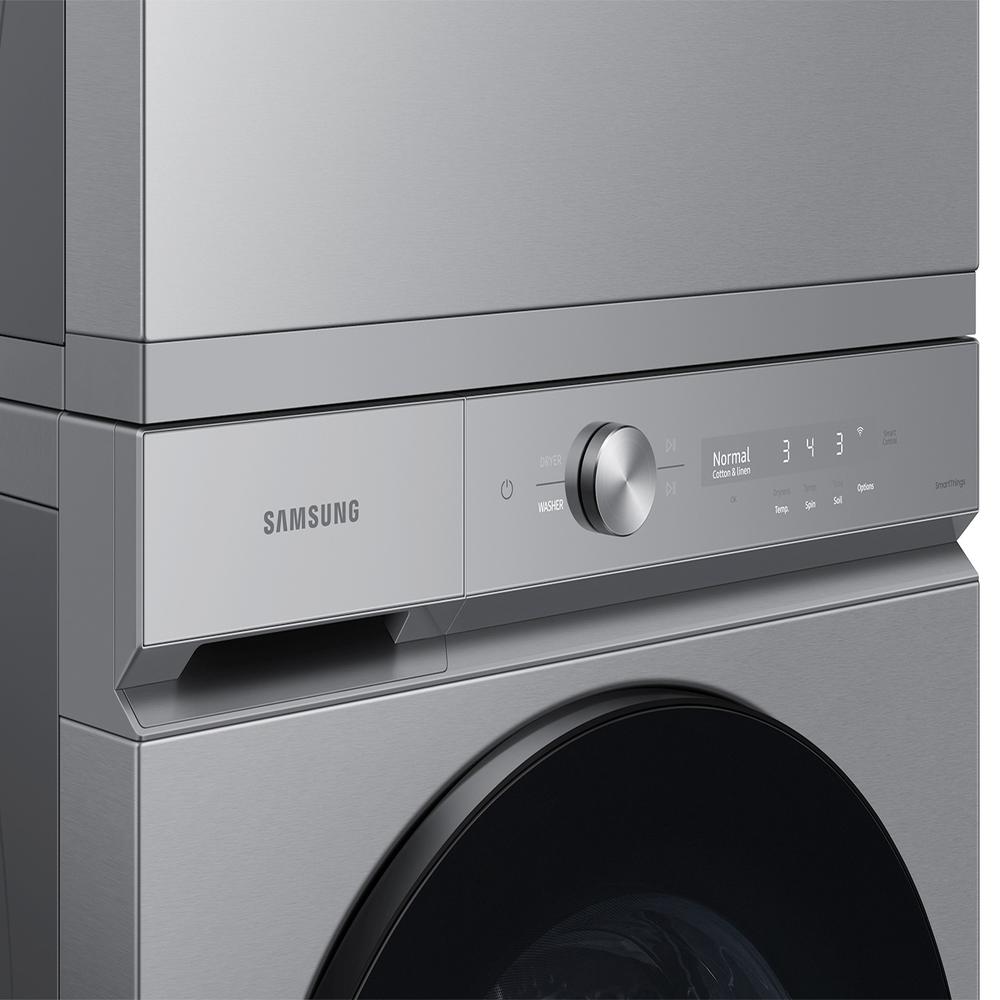 Samsung WF53BB8700AT Bespoke 5.3 cu. ft. Ultra Capacity Front Load Washer with Super Speed Wash and AI Smart Dial in Silver Steel