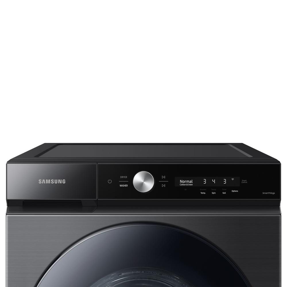Samsung WF53BB8700AV Bespoke 5.3 cu. ft. Ultra Capacity Front Load Washer with Super Speed Wash and AI Smart Dial in Brushed Black
