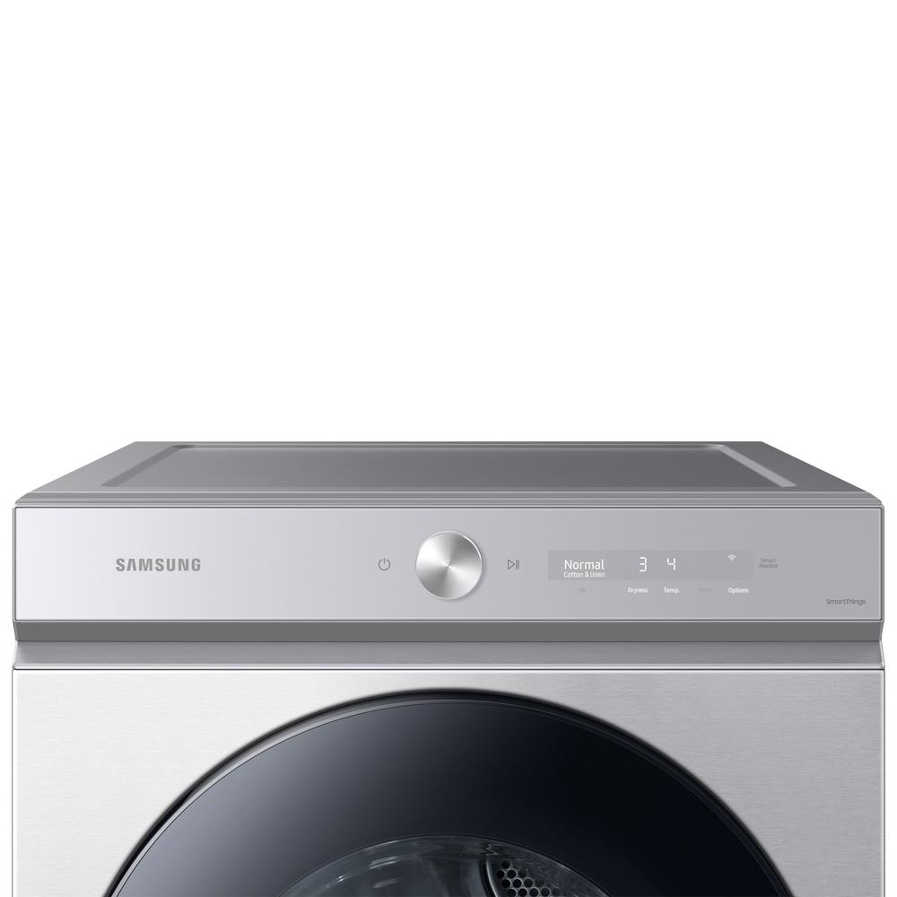 Samsung DVG53BB8700TA3 Bespoke 7.6 cu. ft. Ultra Capacity Gas Dryer with Super Speed Dry and AI Smart Dial in Silver Steel