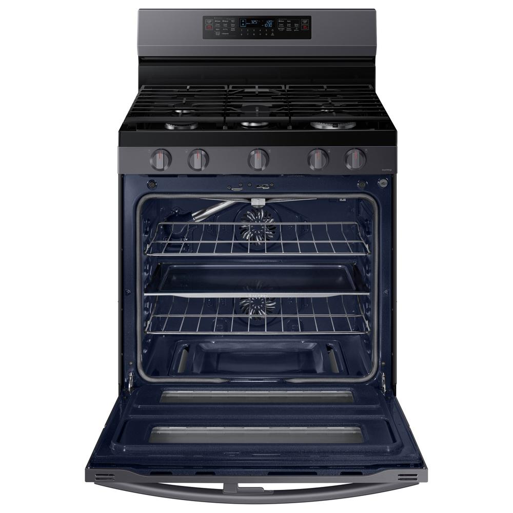 Samsung NX60A6751SG/AA 6.0 cu. ft. Smart Freestanding Gas Range with Flex Duo&#8482; & Air Fry in Black Stainless Steel