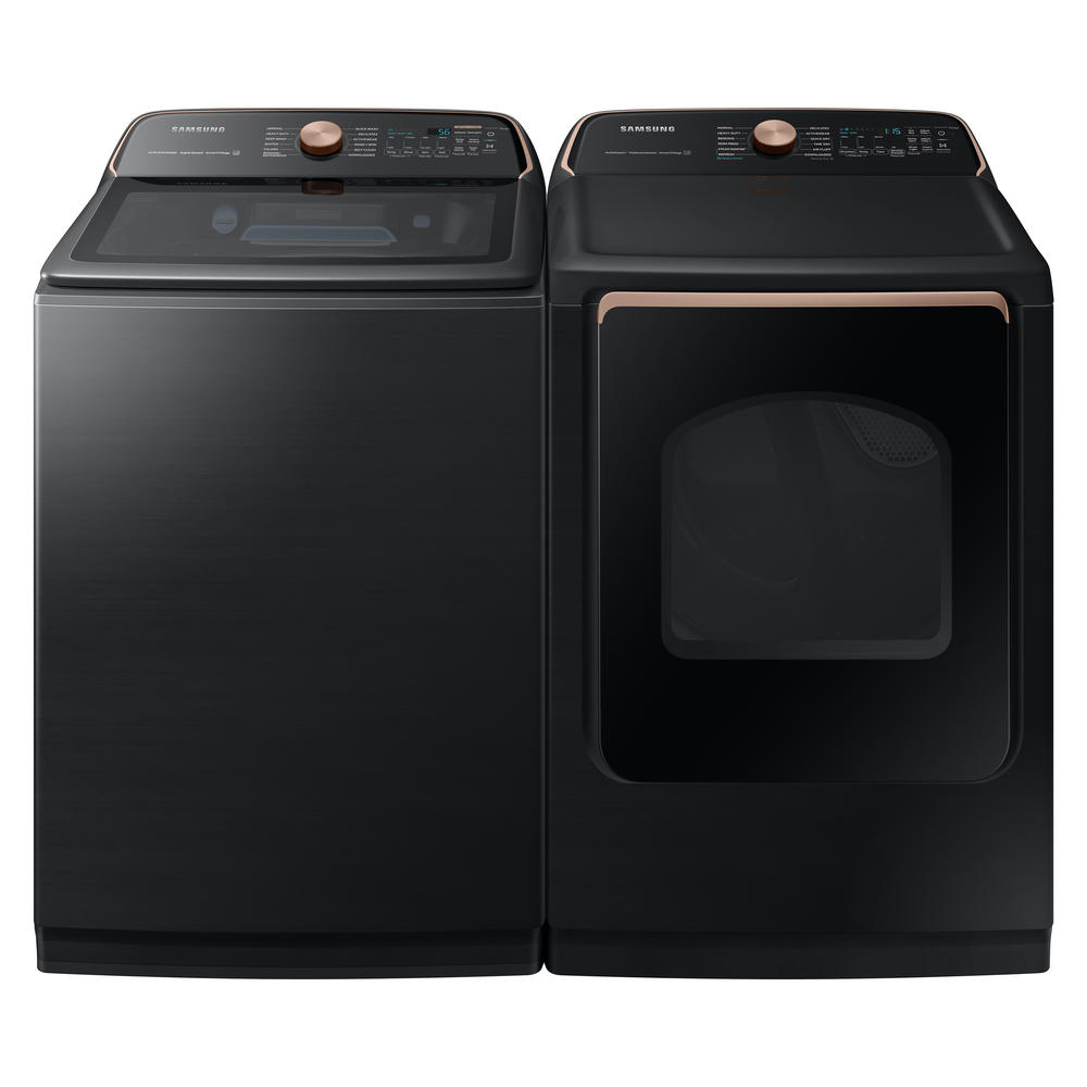 Samsung WA55A7700AV/US 5.5 cu. ft. Extra-Large Capacity Smart Top Load Washer with Auto Dispense System in Brushed Black