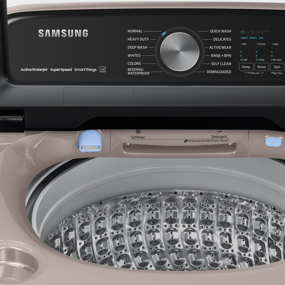Samsung WA52A5500AC/US 5.2 cu. ft. Large Capacity Smart Top Load Washer with Super Speed Wash in Champagne
