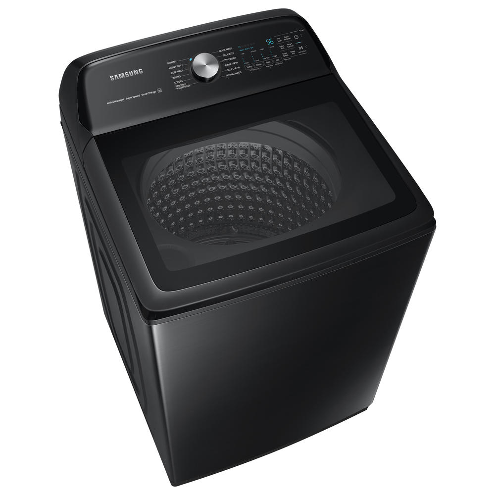 Samsung WA52A5500AV/US 5.2 cu. ft. Large Capacity Smart Top Load Washer with Super Speed Wash in Brushed Black