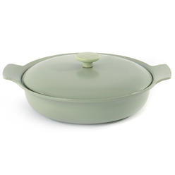 Berghoff Ron Cast Iron Enamelled Shallow Round Covered Casserole, Green