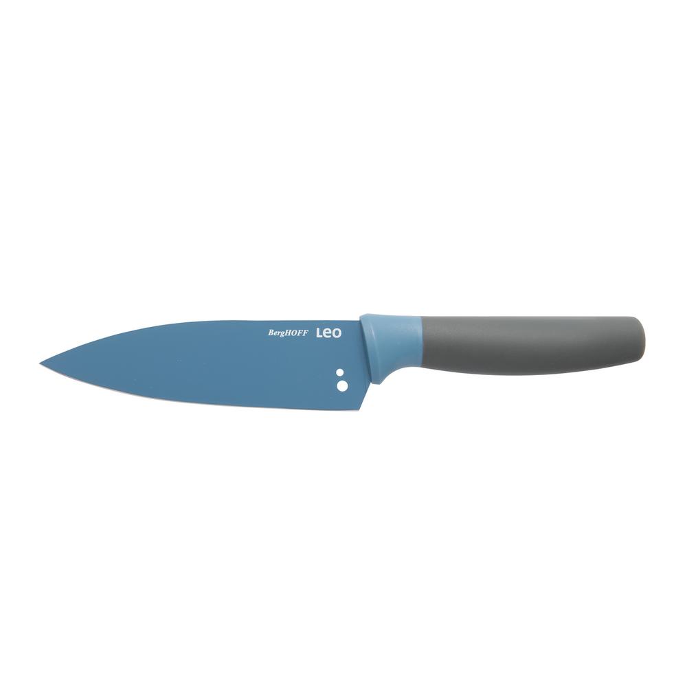 BergHOFF Leo 5.5" Stainless Steel Chef Knife with Herb Stripper, Blue