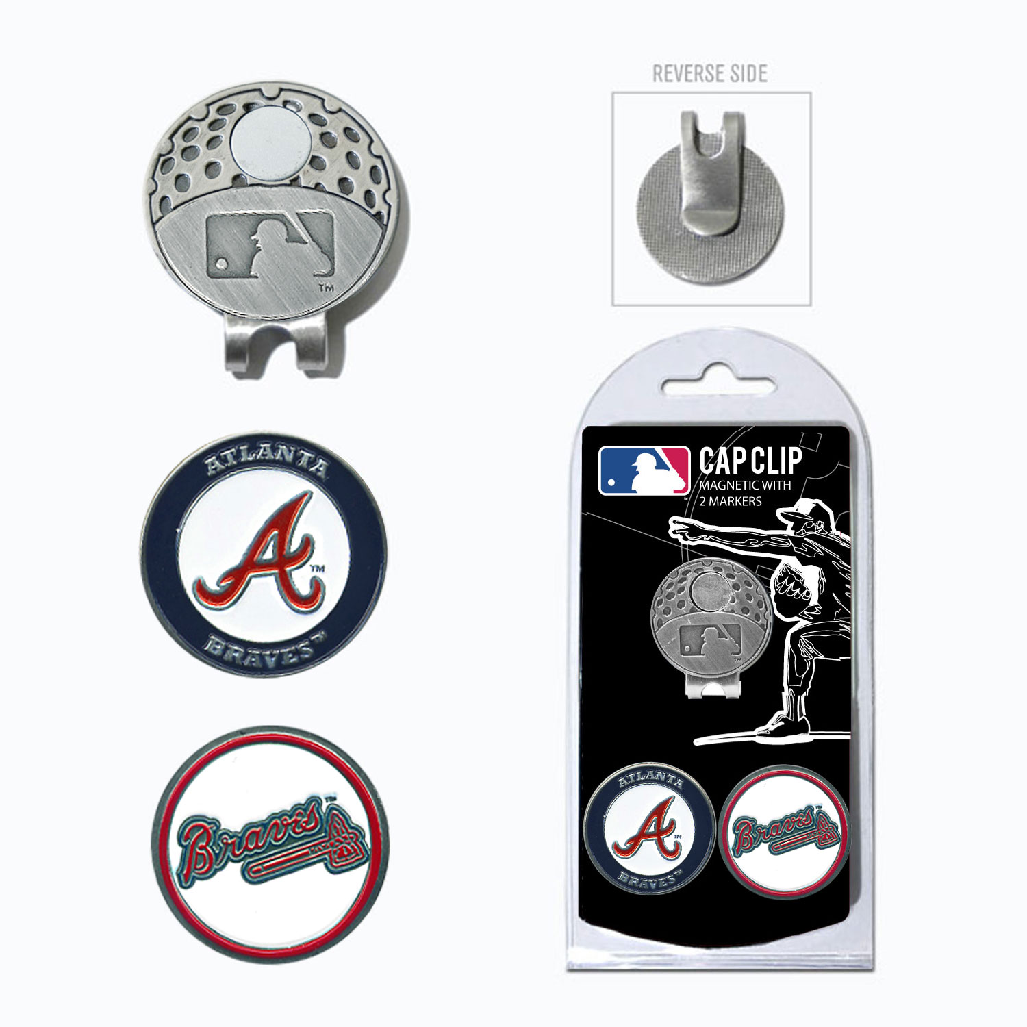 Team Golf MLB Cap Clip With 2 Golf Ball Markers
