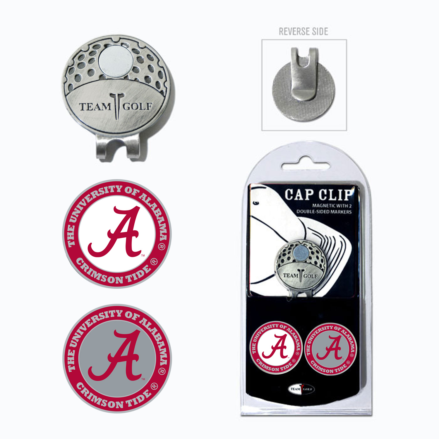 Team Golf NCAA Cap Clip With 2 Golf Ball Markers