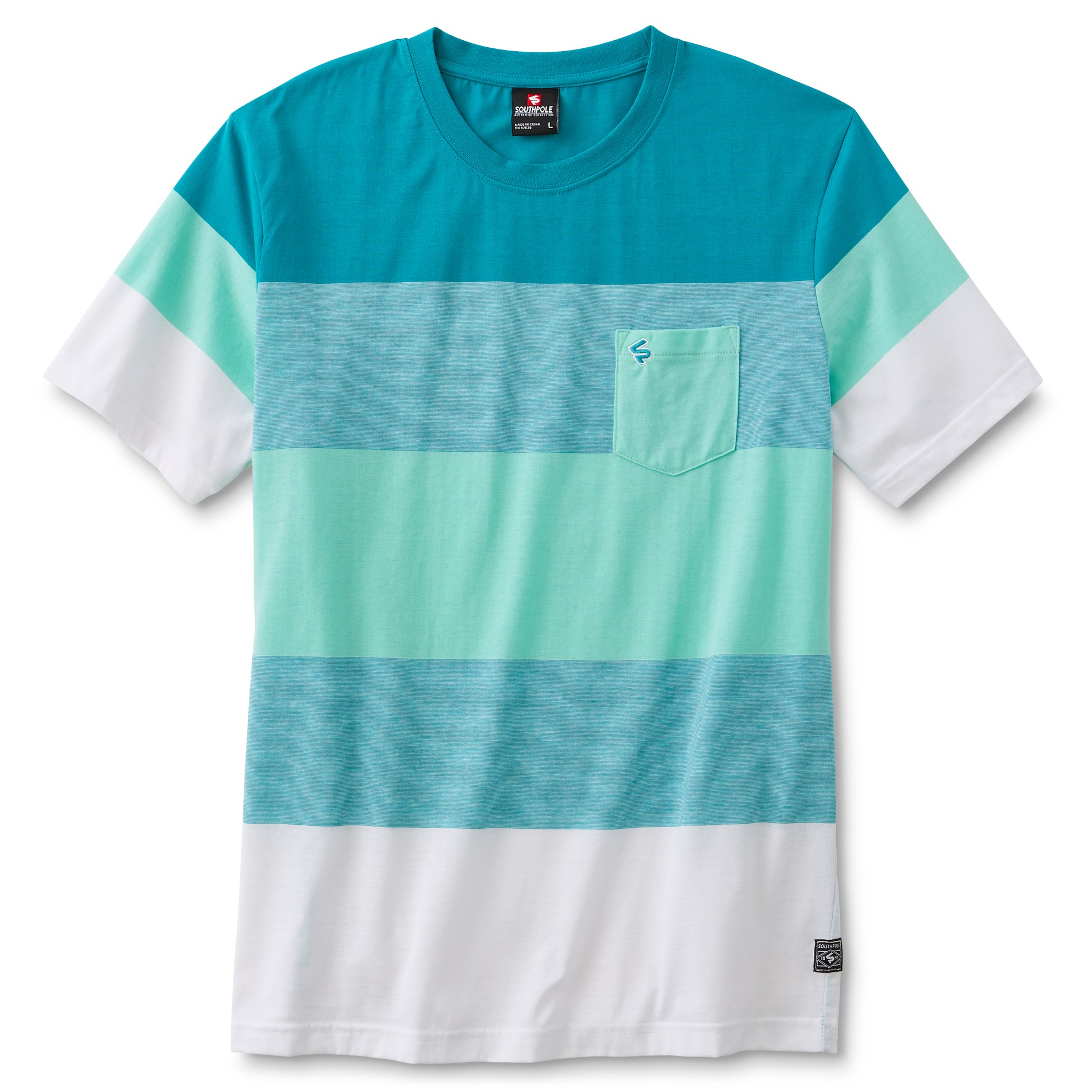 Southpole Young Men's Pocket T-Shirt - Striped