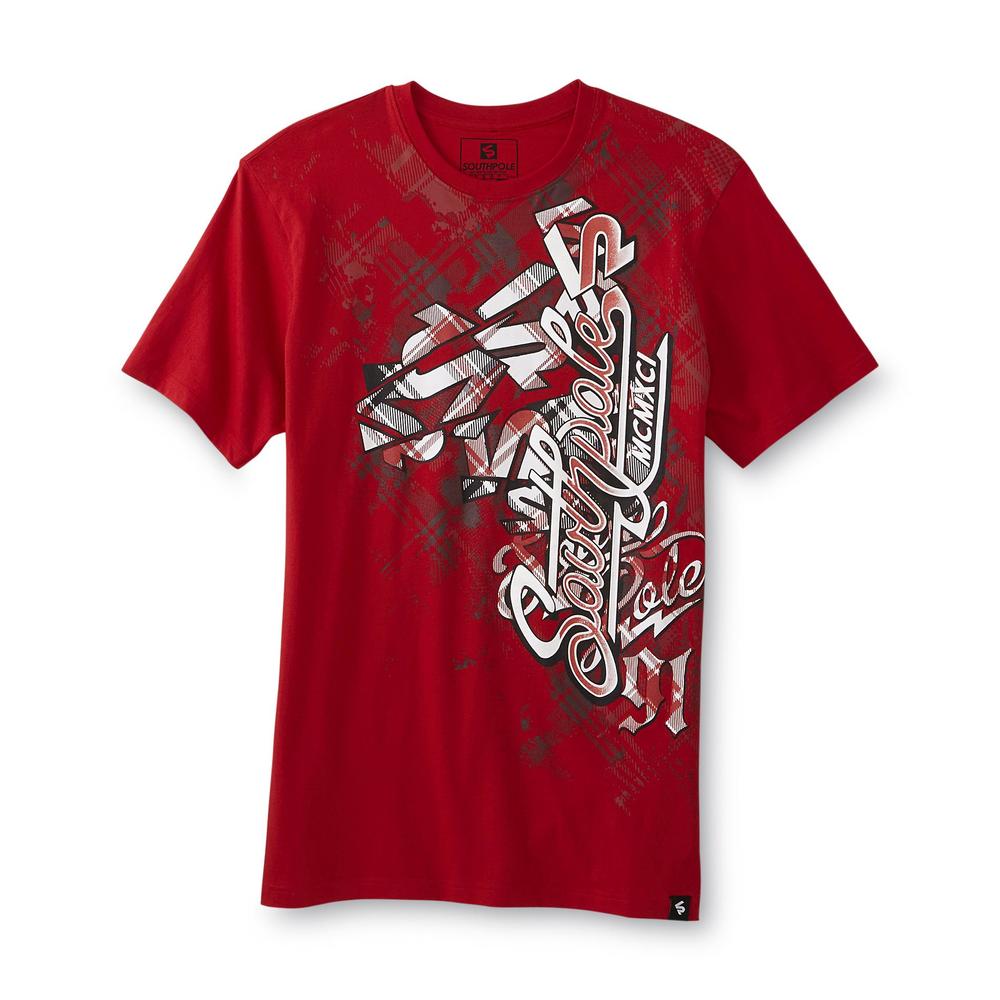 Southpole Young Men's Graphic T-Shirt - Plaid Graffiti