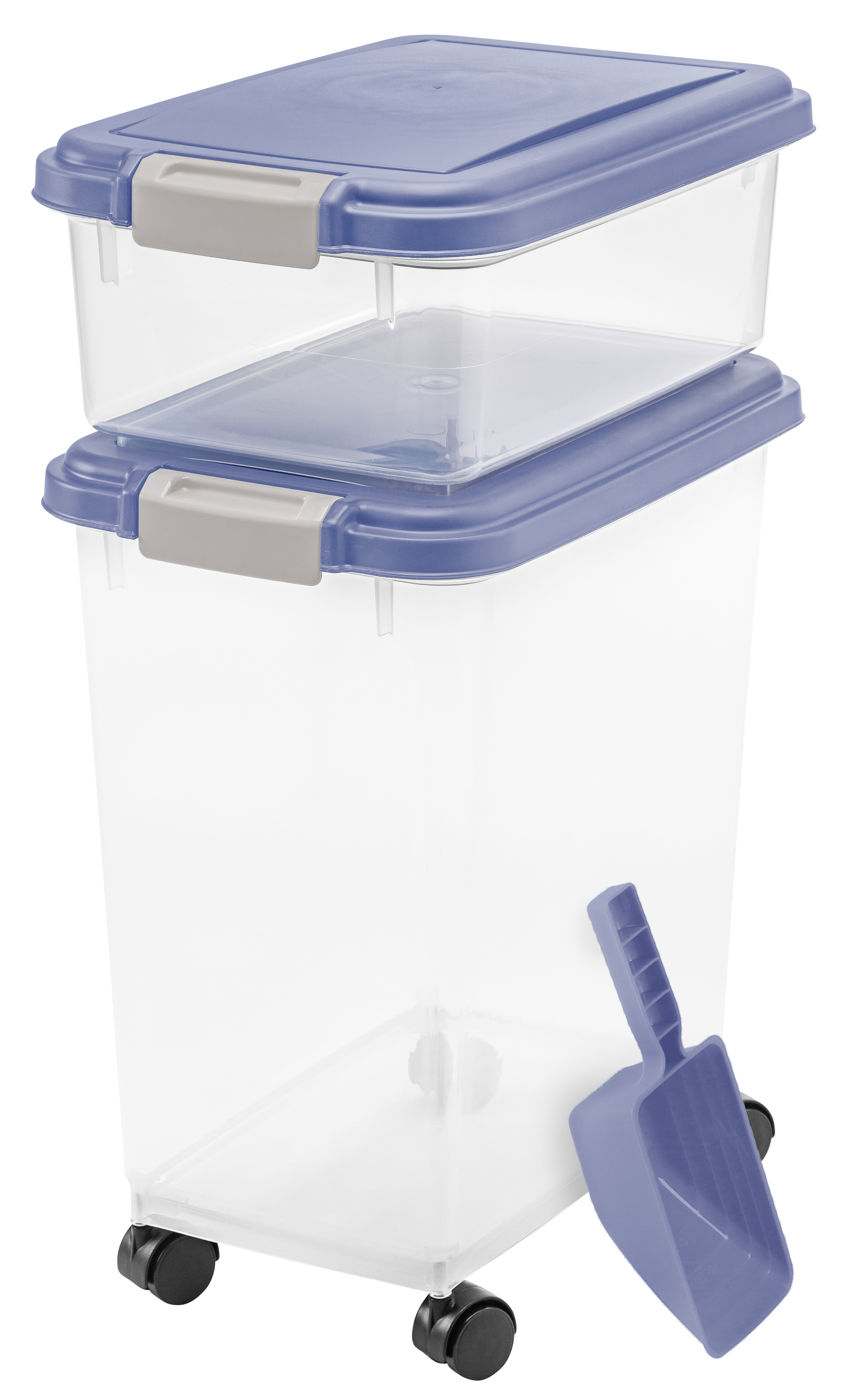 Iris Usa, Inc. 3-Piece Airtight Pet Food Container Combo, Blue