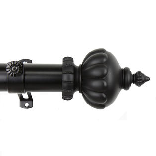 Rod Desyne Imperial 1 5 Inch Non Telecosping Curtain Rod 11ft Black