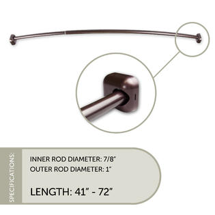 Rod Desyne 1 Rust Prevention Curved Shower Curtain Rods