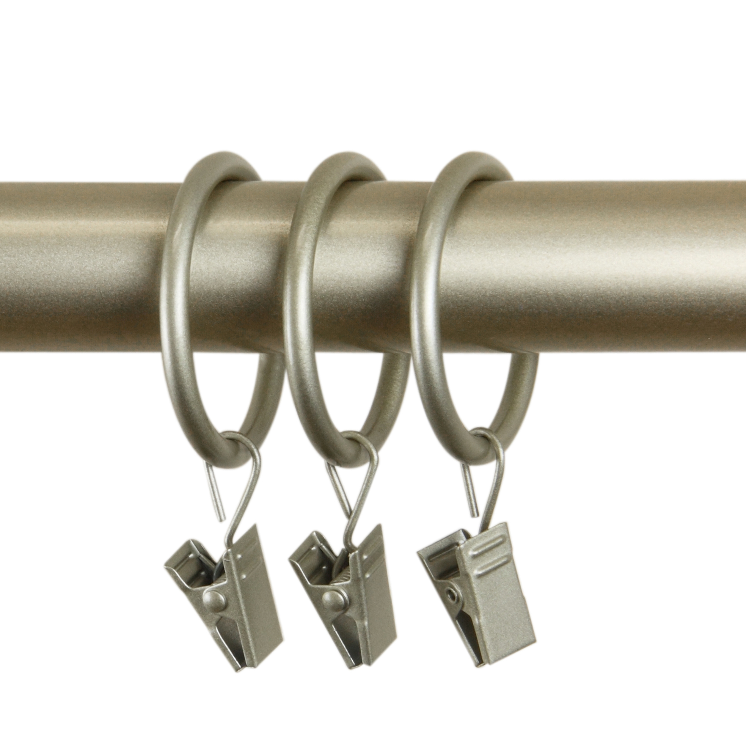 Rod Desyne 10 Curtain Rings W Clips 1 3 8 Inch I D
