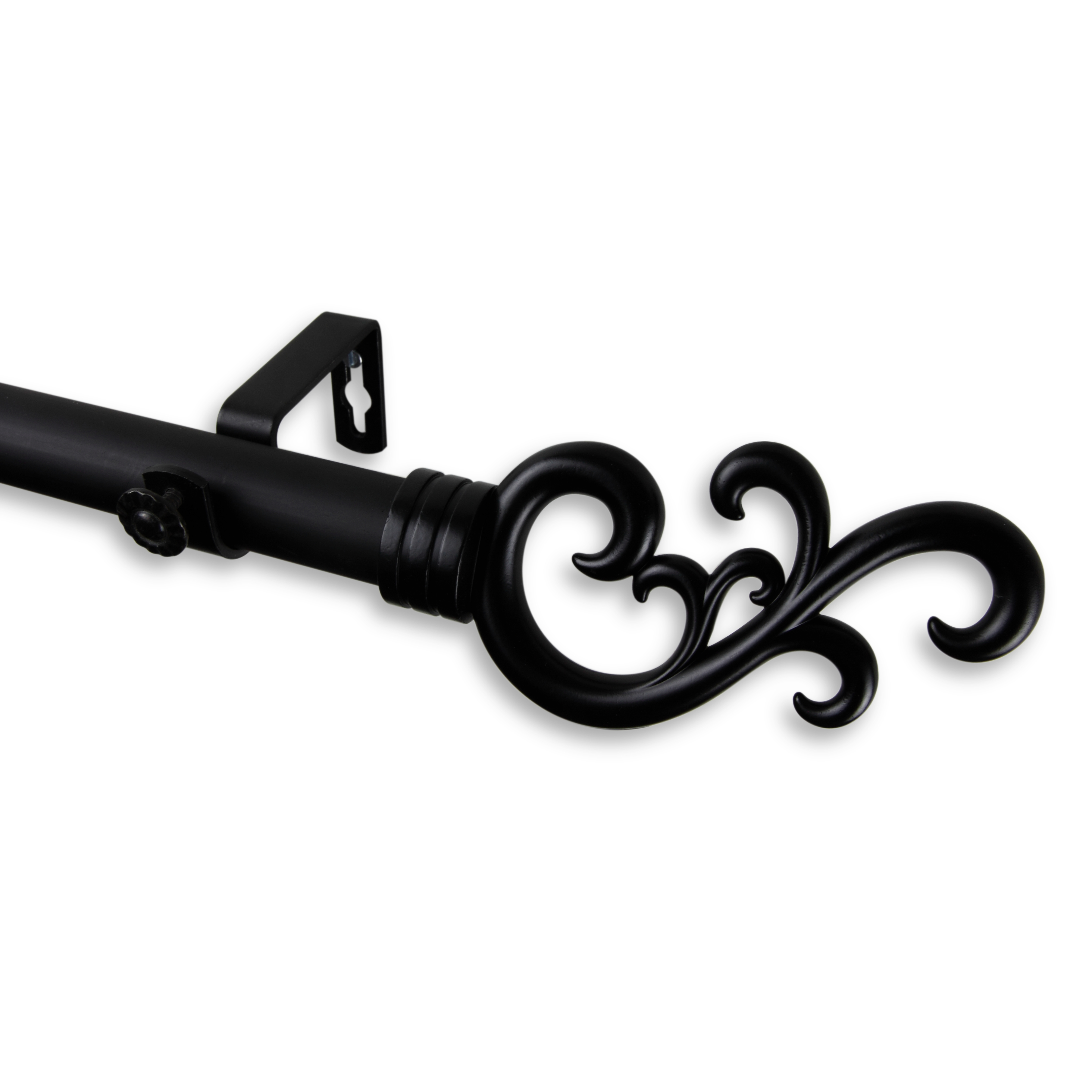 Cambridge & Co. Jeanne Curtain Rod 1" OD 28-48 inch  - Black