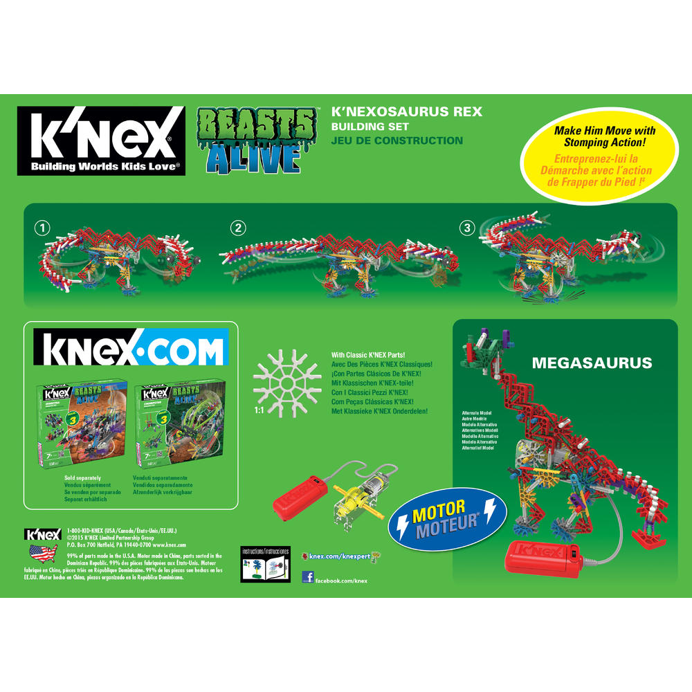 Beasts Alive K'NEX  K'NEXosaurus Rex Building Set