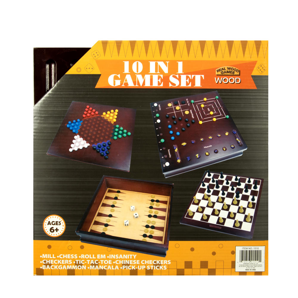Homeware 10 in 1 Wood Game Set