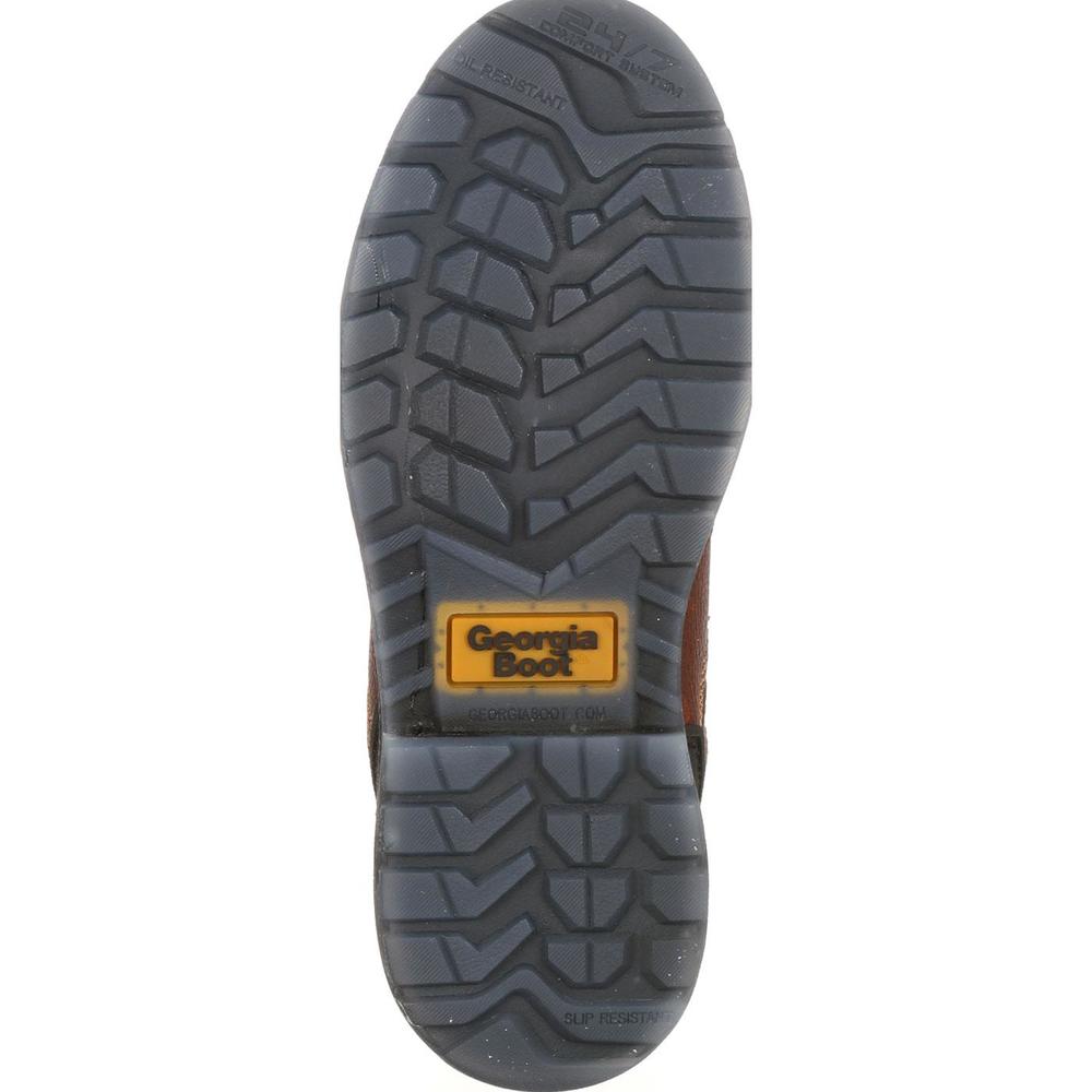 Georgia Boot Men&#8217;s Leather 6" Steel Toe Waterproof Work Boot Wide Width Available - Brown