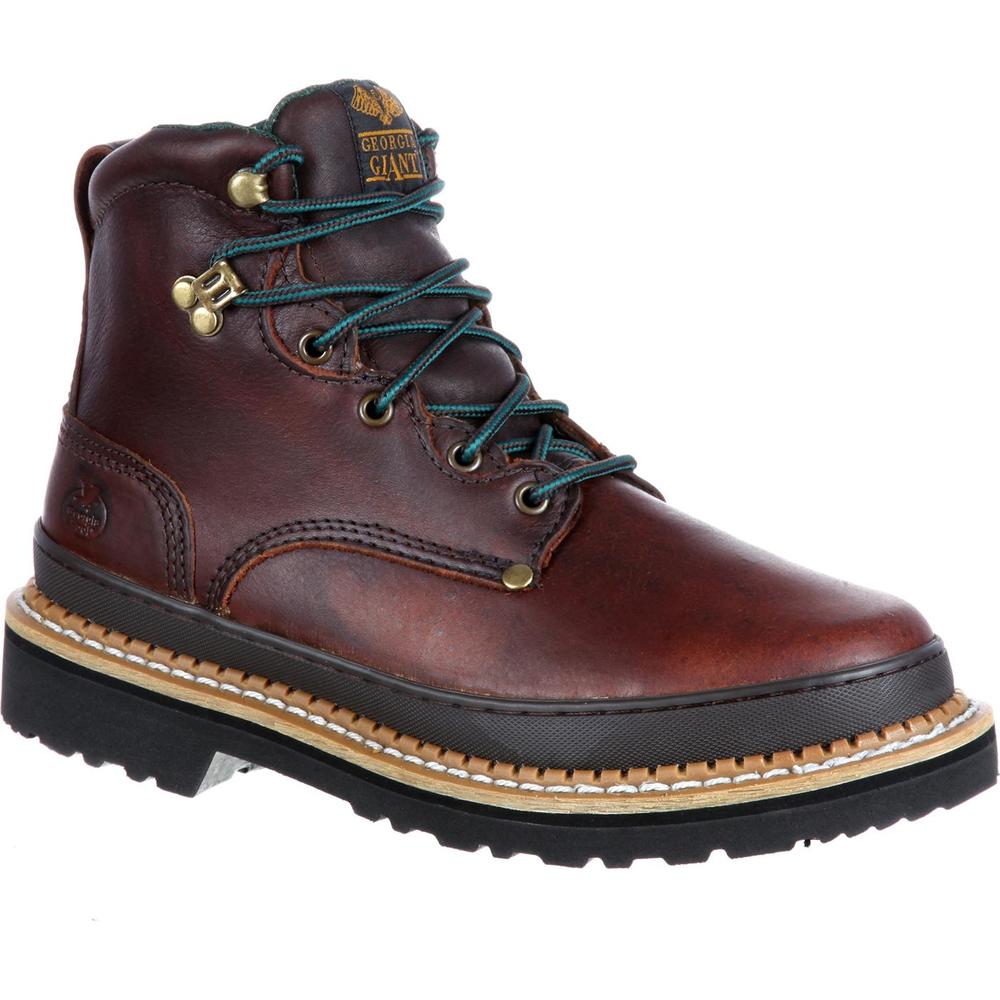Georgia Boot Men&#8217;s Leather 6" Work Boot Wide Width Available - Brown