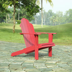 Linon Red Adirondack Chair, 30.4" W x 37.6" D x 37.8" H