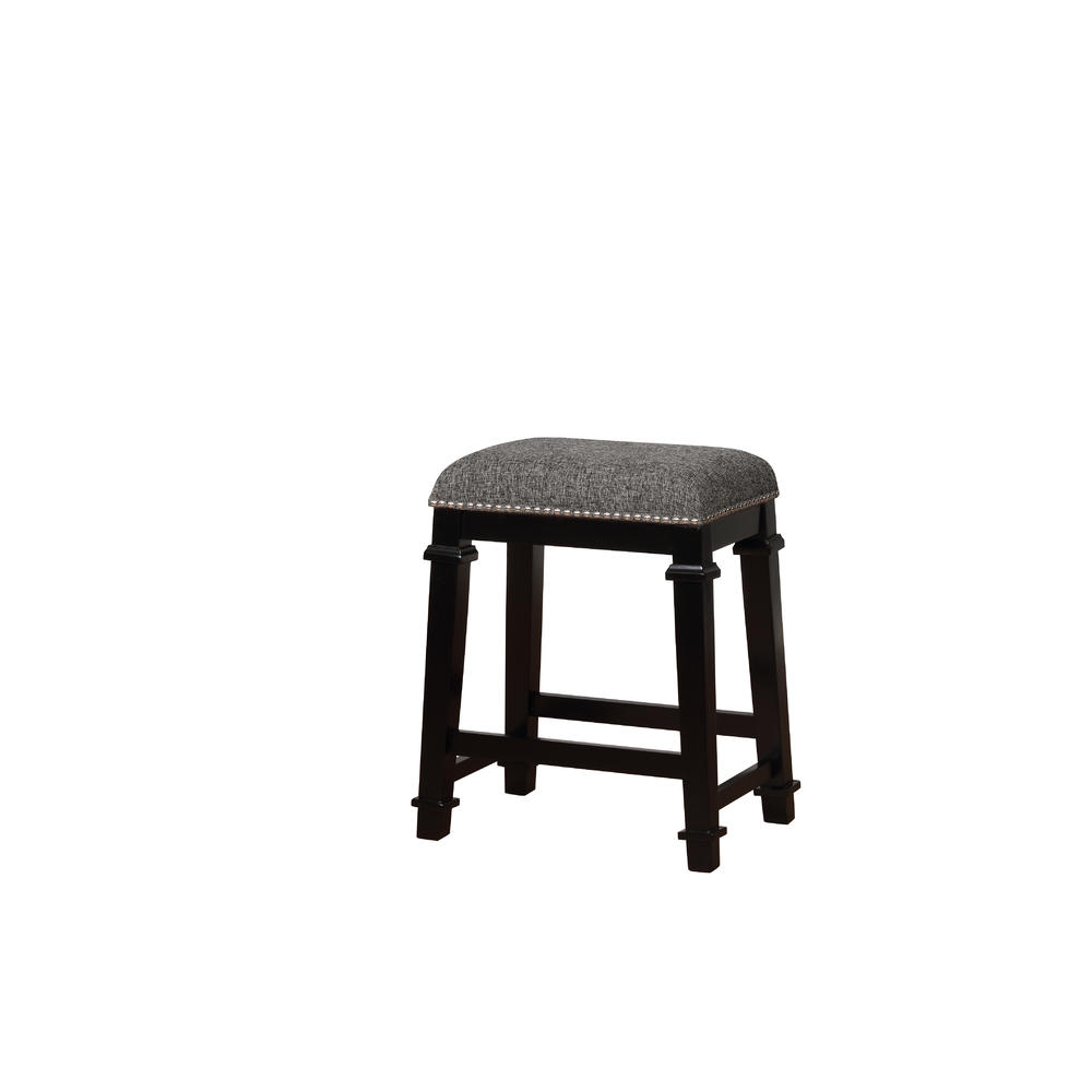 Linon Kyley Black and White Tweed Backless Counter Stool