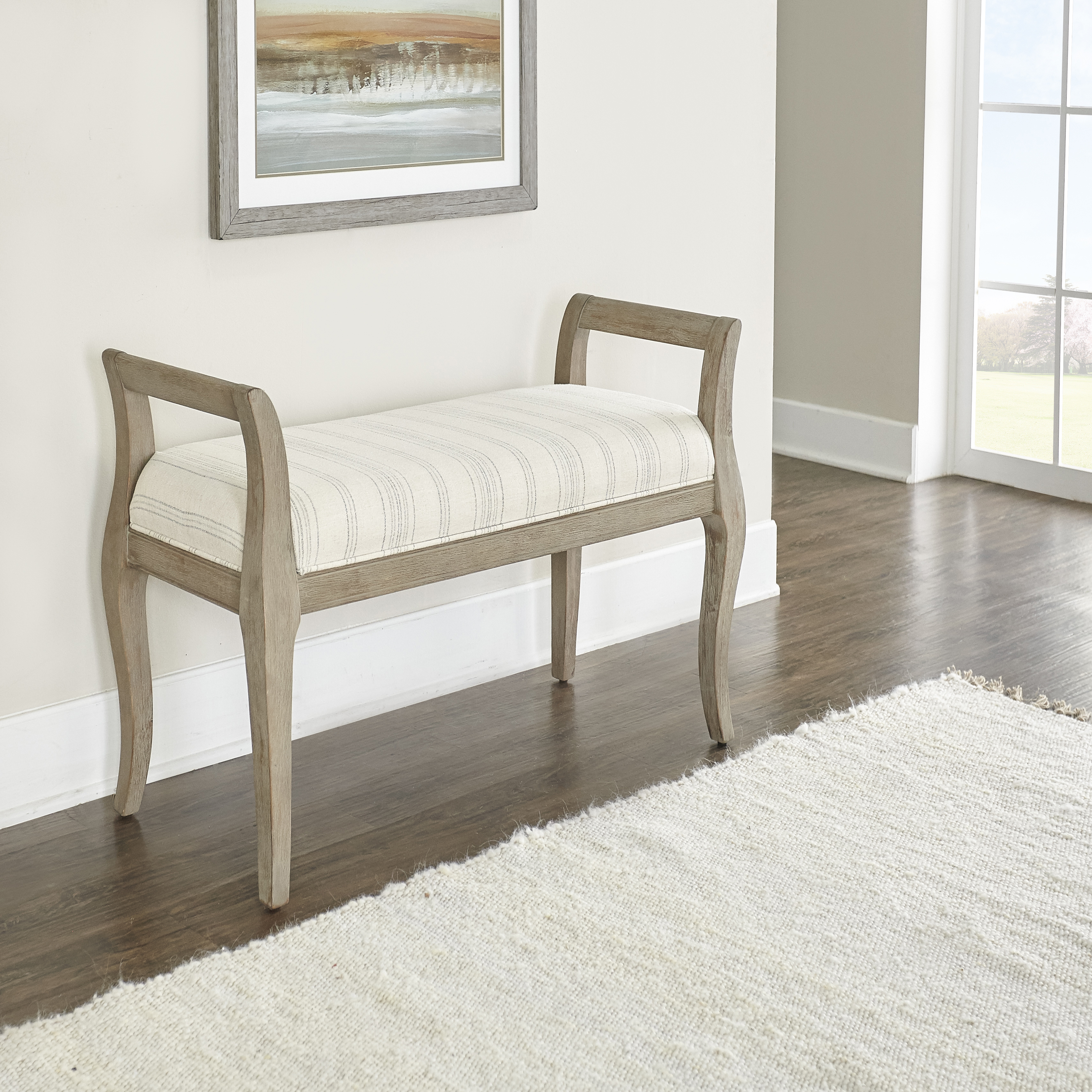 Linon Barnes Rustic Bench, Beige & Tan Linon Barnes Rustic Bench, Beige & Tan