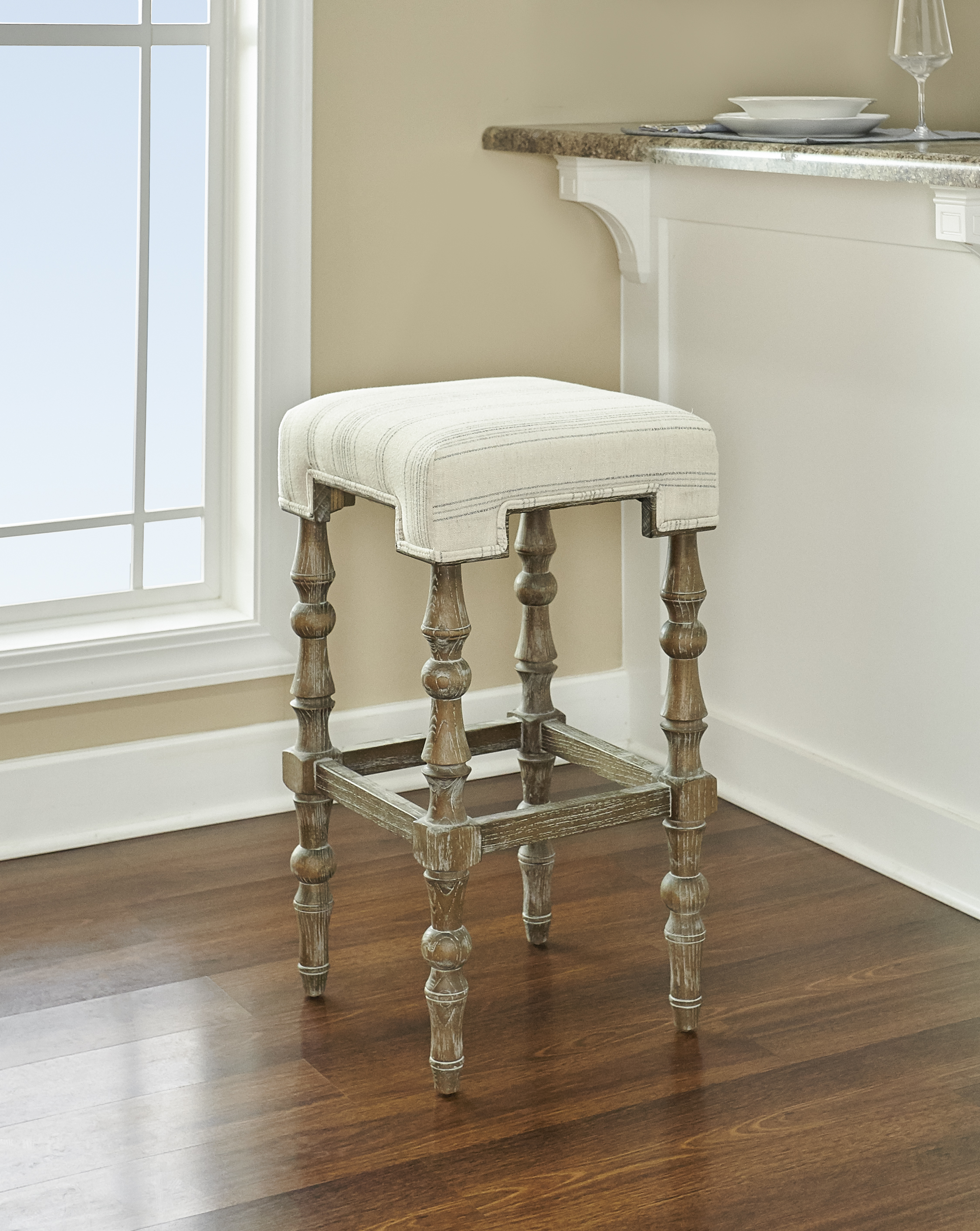 Linon Shelly Backless Bar Stool, Brown Linon Shelly Backless Bar Stool, Brown
