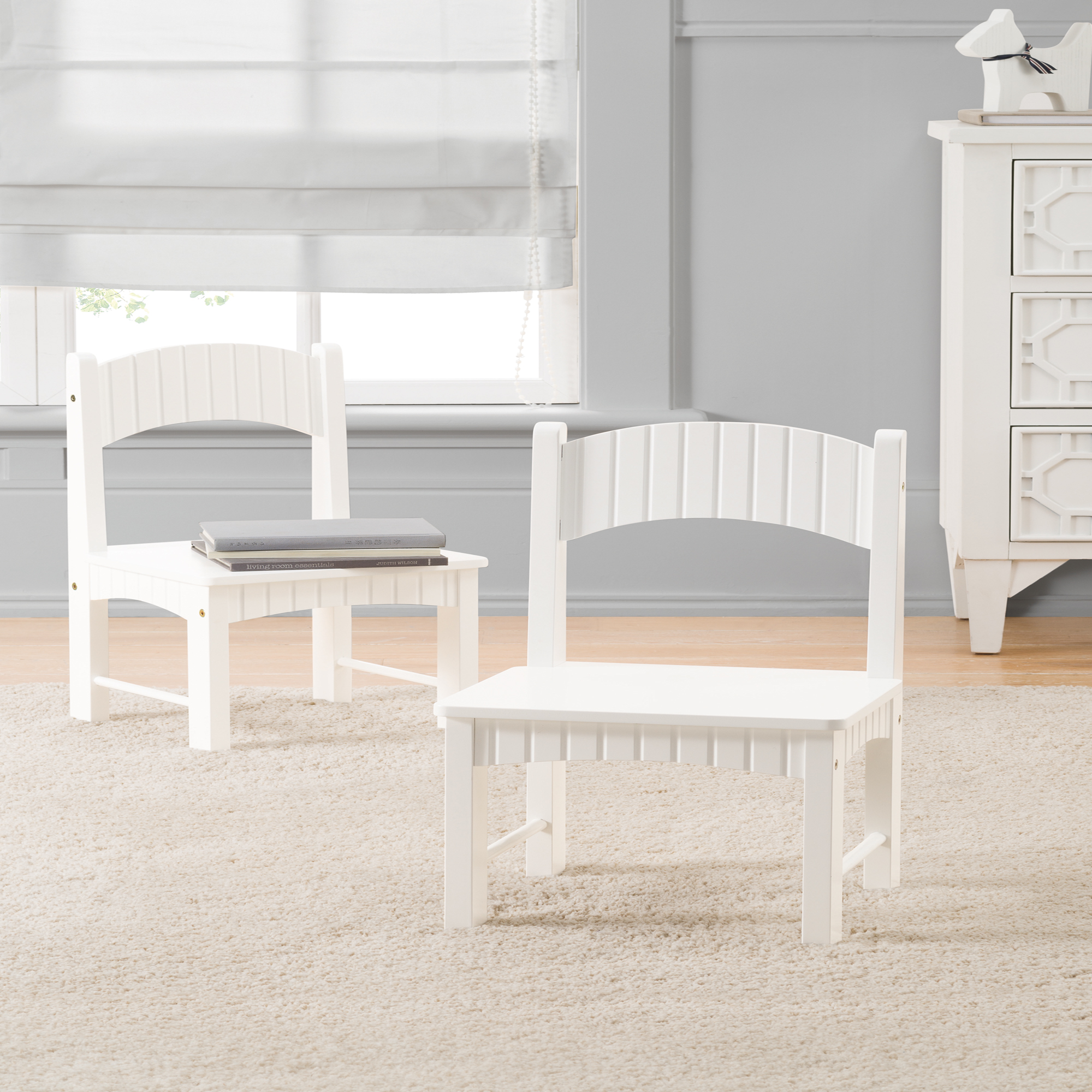 Linon Henry White Set of Two Chairs Linon Henry White Set of Two Chairs