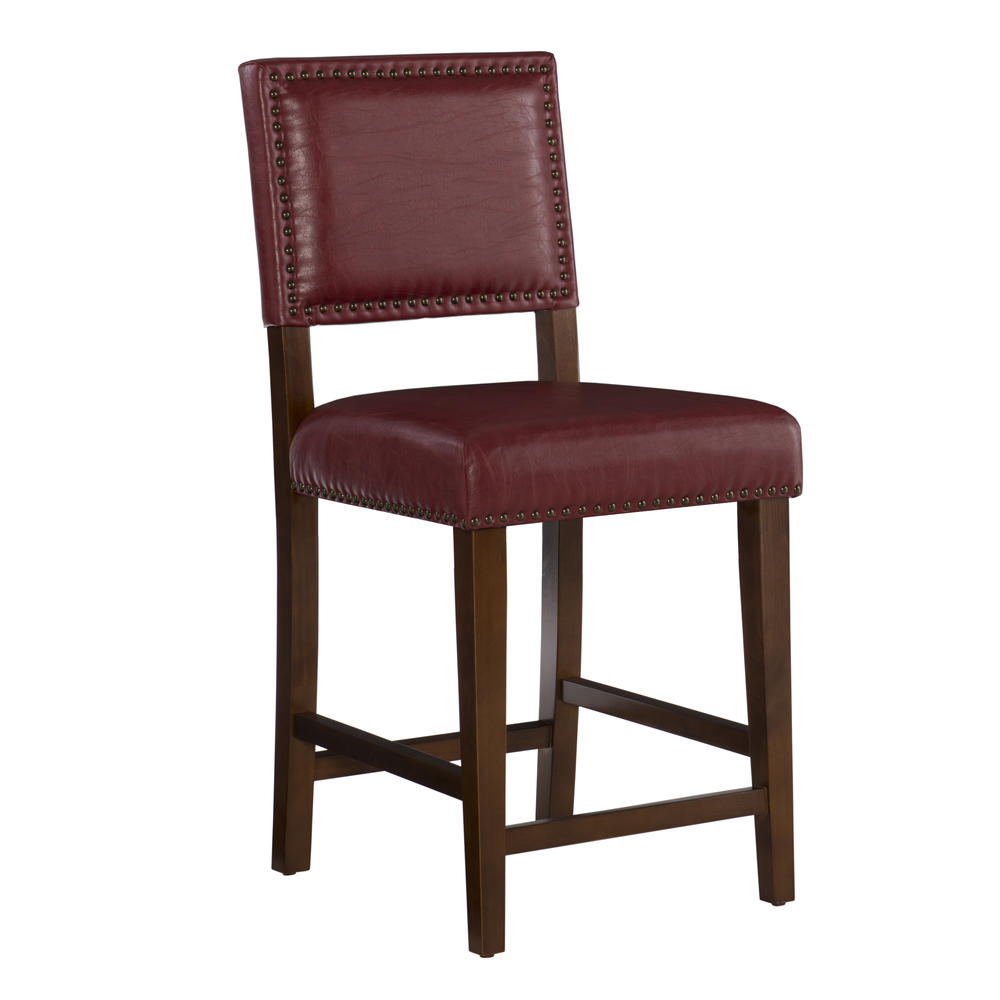 Linon Brook Red Counter Stool