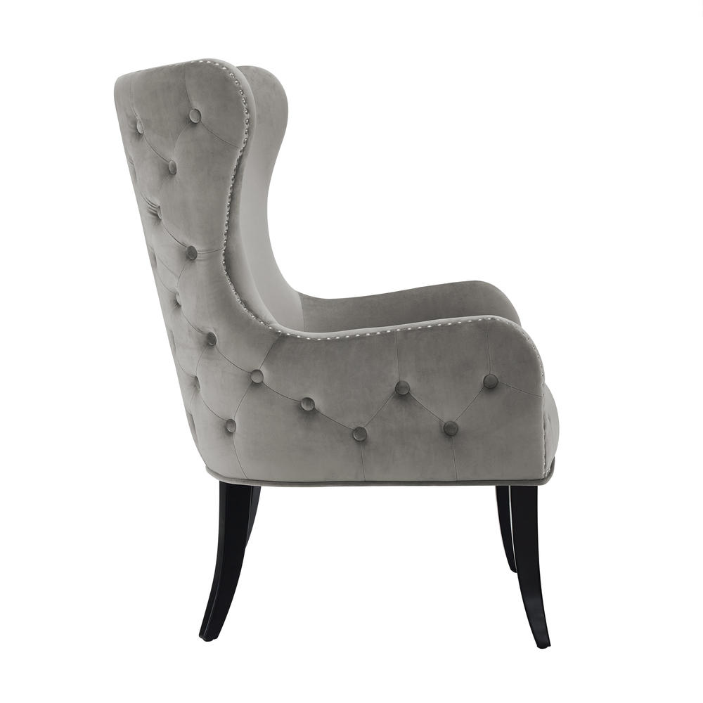 Linon Salem Dark Gray Round Back Chair