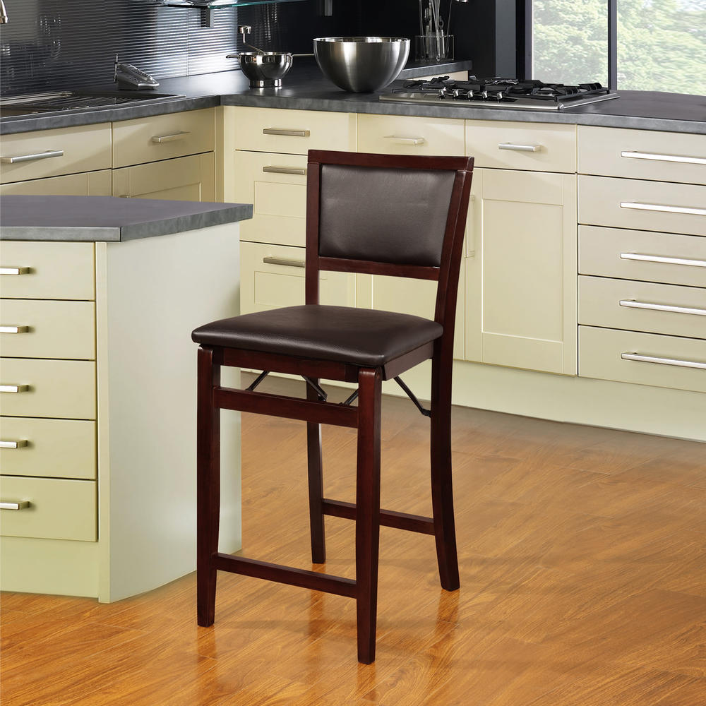 Linon Triena Pad Back Folding Counter Stool 24