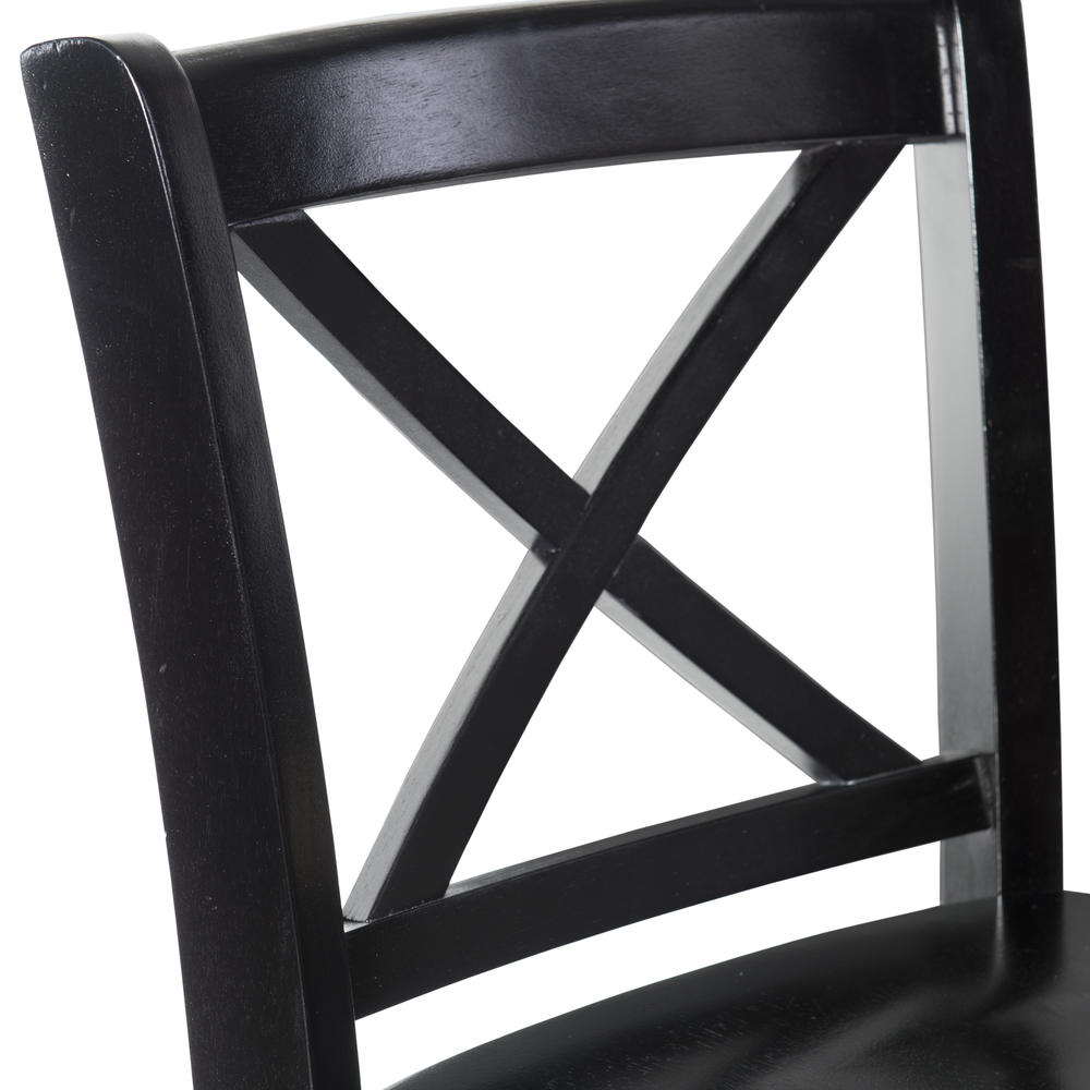 Linon Black X Back Bar Stool