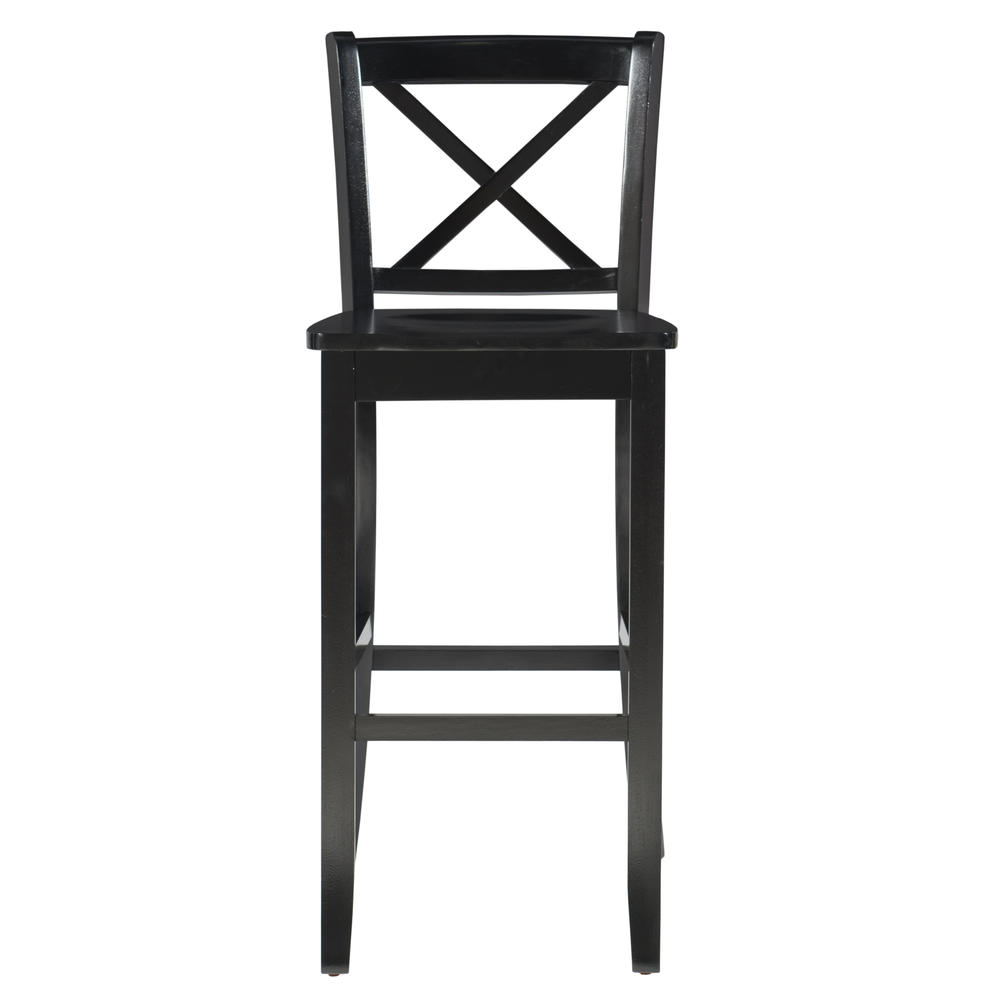 Linon Black X Back Bar Stool