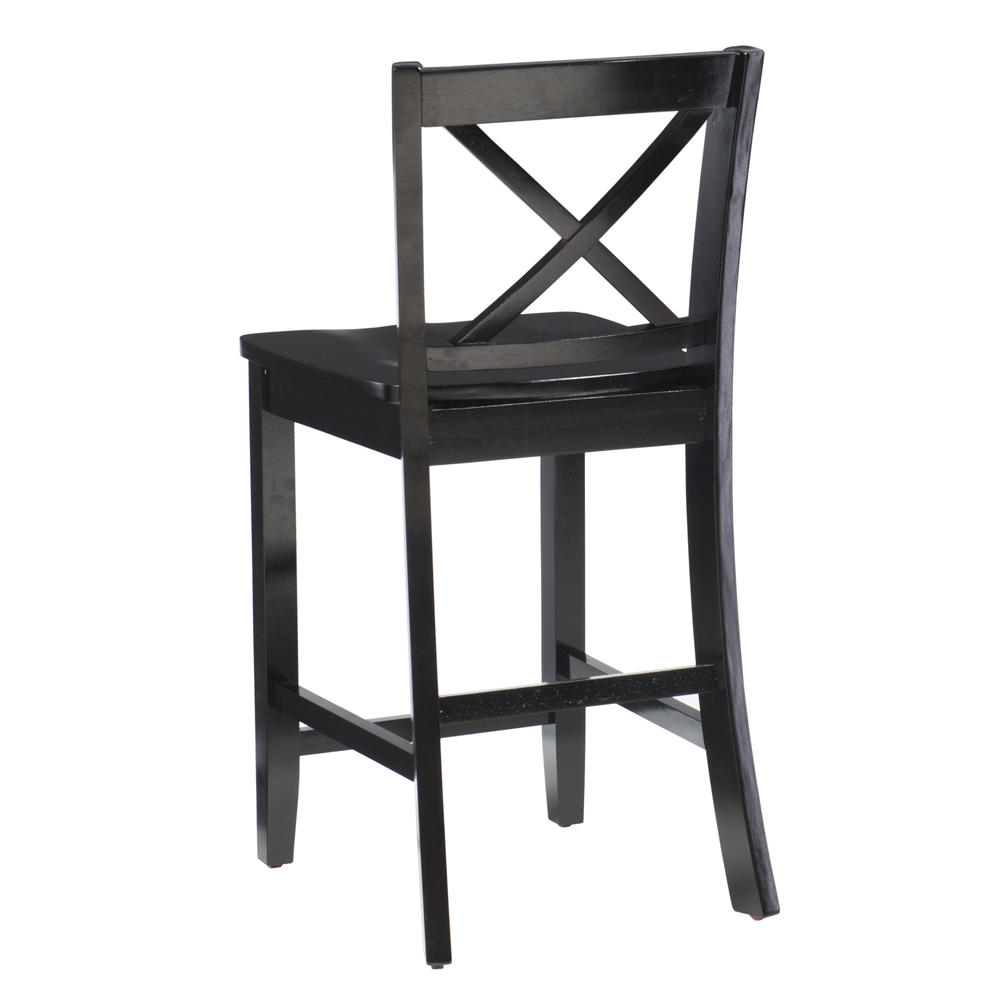 Linon Black X Back Counter Stool