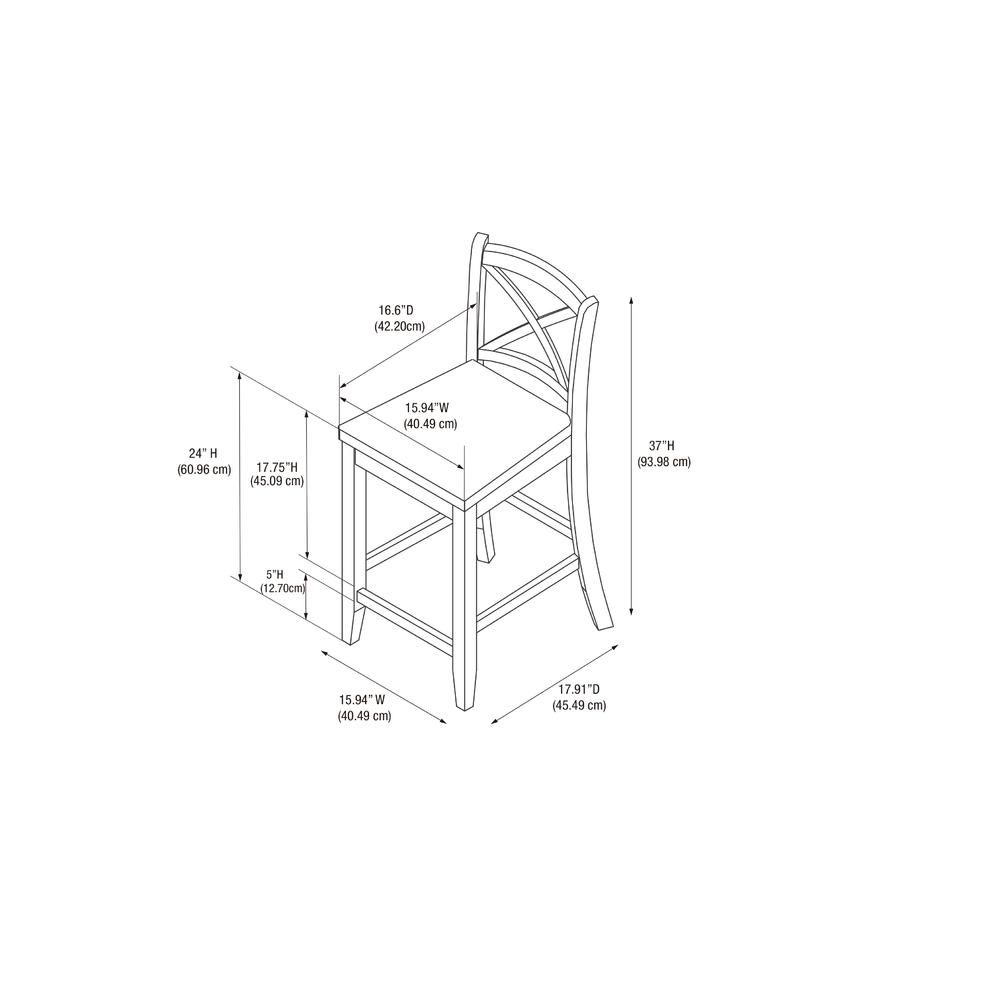 Linon Black X Back Counter Stool