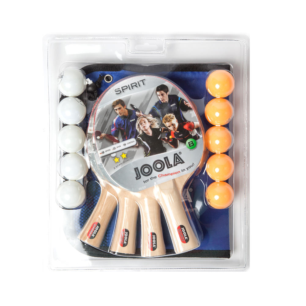 JOOLA  Family Table Tennis Set (Includes 4 Rackets, 10 Balls, Carrying Case)