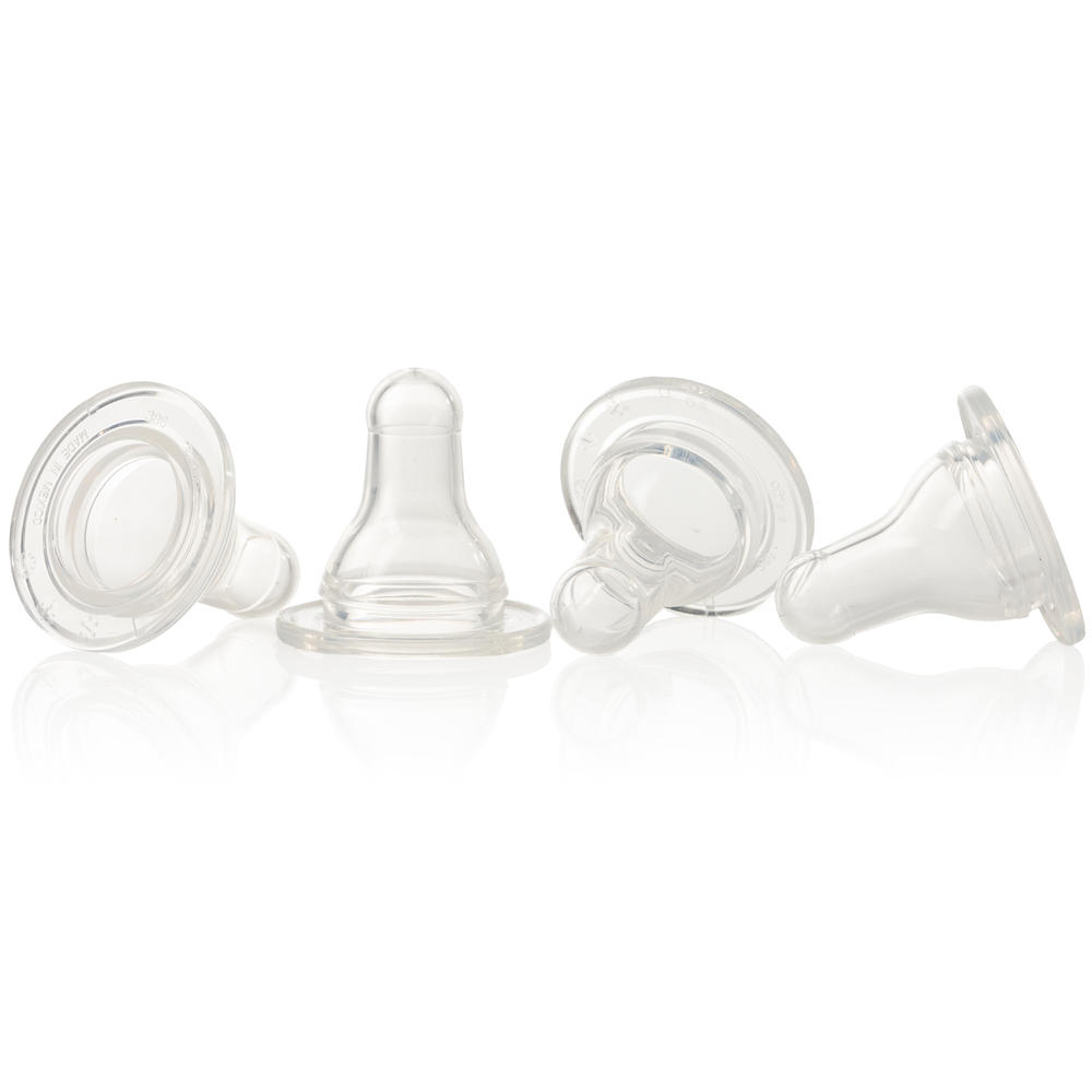 Evenflo Clear Silicone Nipples 4 Pk Fast Flow